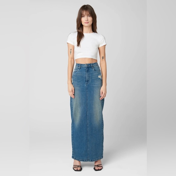 BLANKNYC Denim Maxi Skirt in High Street - Picture 6 of 16
